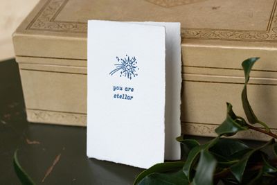 Stellar Shooting Star Tender Note Letterpress Greeting Card