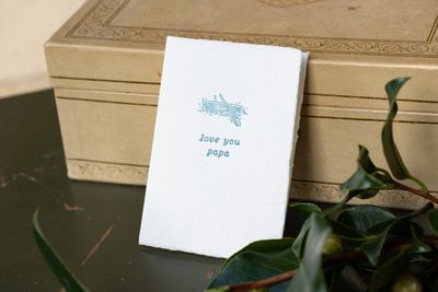 Oblation Love You Papa Boat Tender Note Letterpress Card