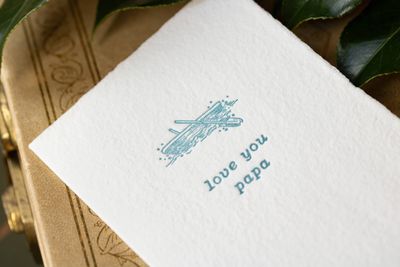 Love You Papa Boat Tender Note Letterpress Greeting Card