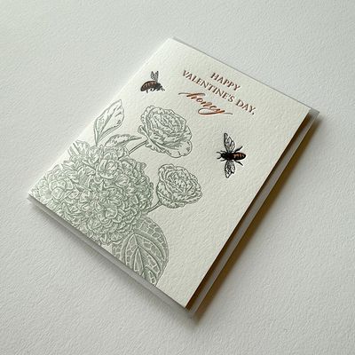 Happy Valentine's Day Honey Letterpress Card