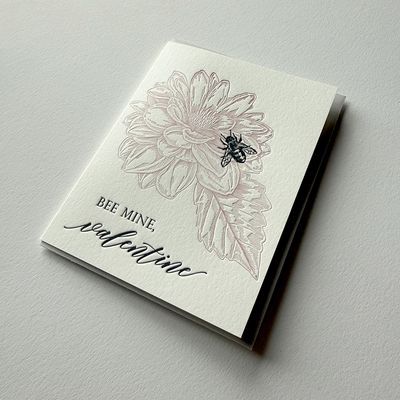 Bee Mine, Valentine Letterpress Card