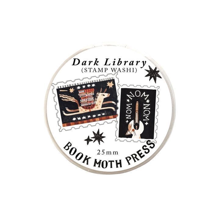 Dark Library Stamp Washi Tape