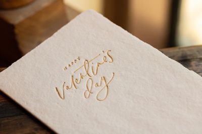 Valentine's Day Letterpress Calligraphy Note