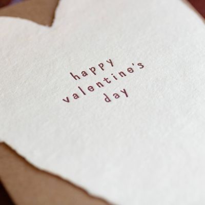 Happy Valentine's Day Greeted Heart Letterpress Card