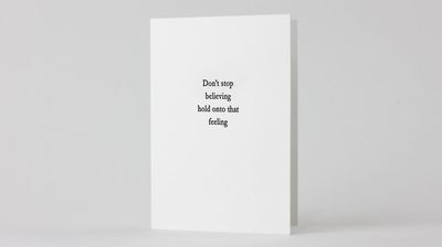 Don't Stop Believing Letterpress Card
