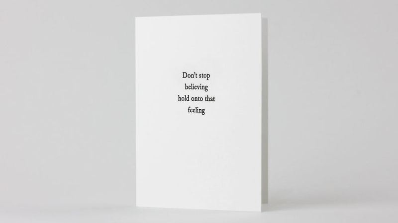 Don't Stop Believing Letterpress Card