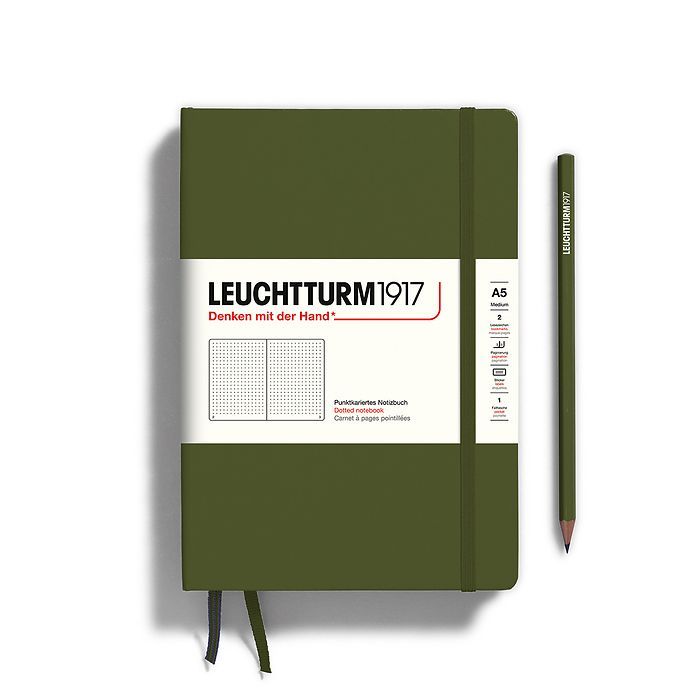 Leuchtturm1917 - A5 Hardcover Notebook - Army, Ruling: Dot