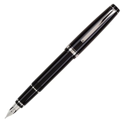 Pilot Falcon Resin Black &amp; Rhodium Fountain Pen