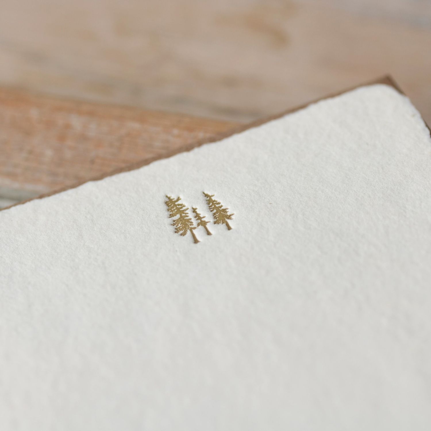 Oblation Trees Handmade Paper Deckled Letterpress Note