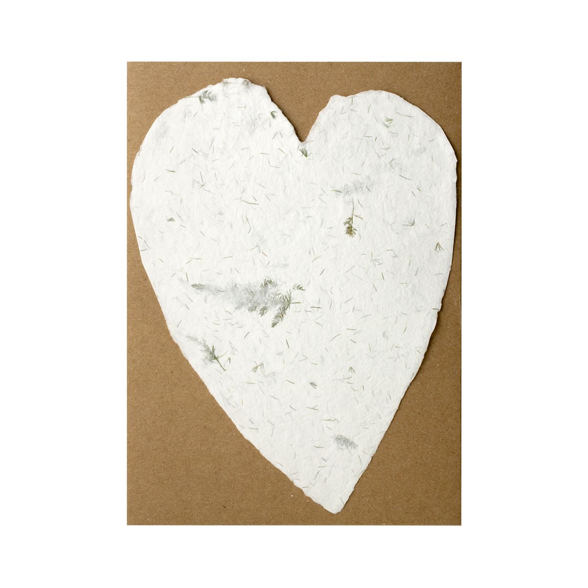 Large Fern Handmade Paper Heart, Size: Single