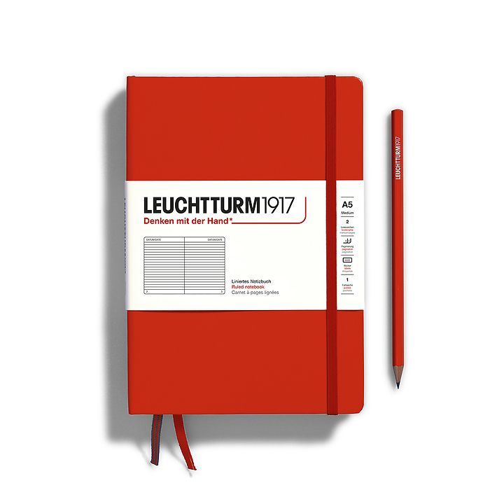 Leuchtturm1917 - A5 Hardcover Notebook - Fox Red, Ruling: Ruled