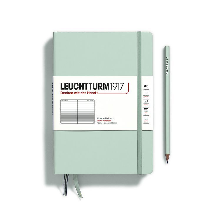 Leuchtturm1917 - A5 Hardcover Notebook - Mint Green, Ruling: Ruled
