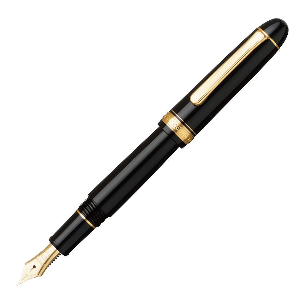 Platinum #3776 Black and Gold Fountain Pen