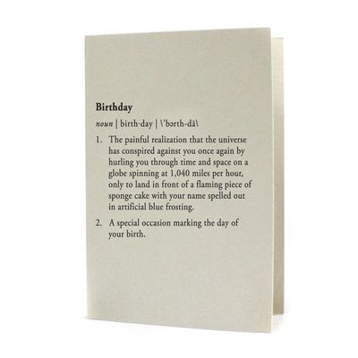 Birthday Definition Letterpress Card