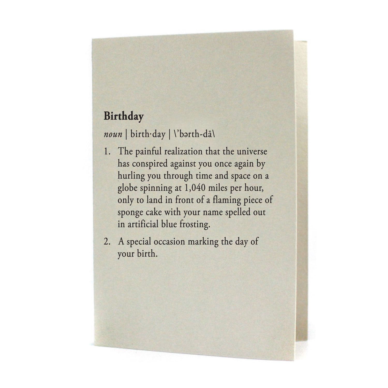 Birthday Definition Letterpress Card