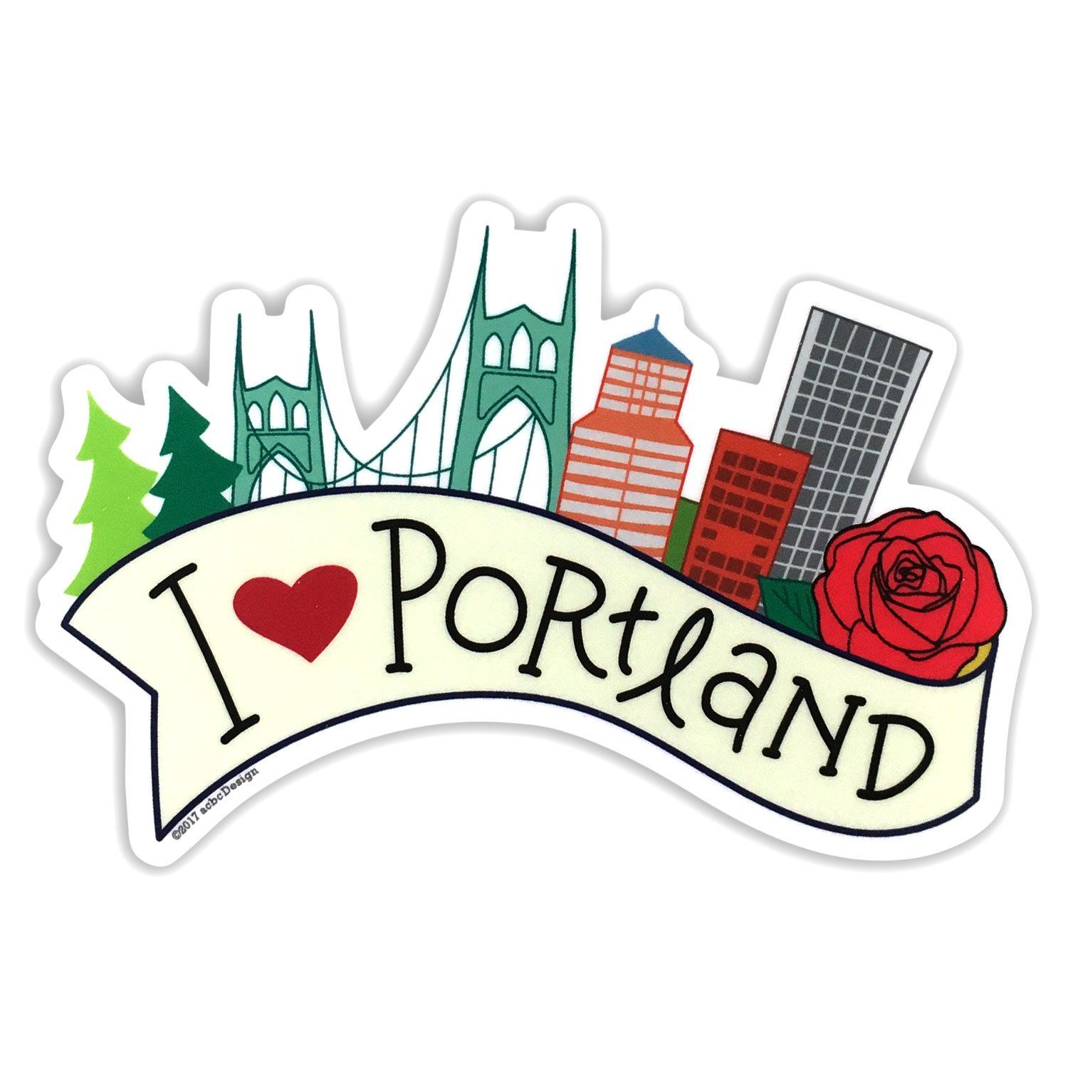 I Love Portland Vinyl Sticker