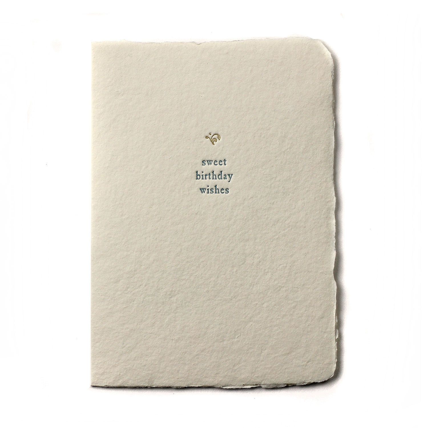 Sweet Birthday Wishes Small Salutation Letterpress Card