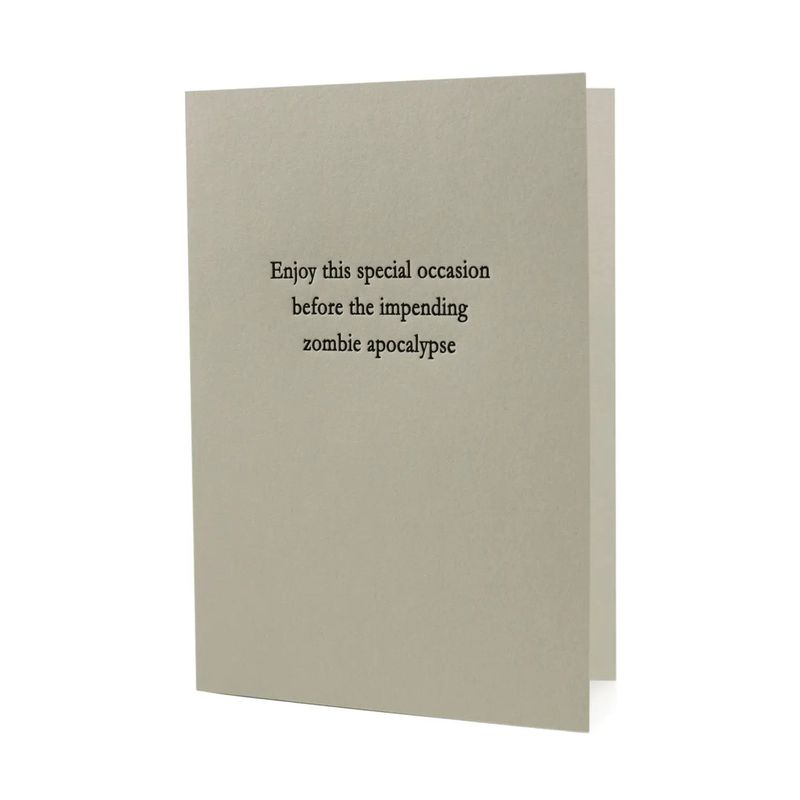 Special Occasion Zombie Apocalypse Letterpress Card