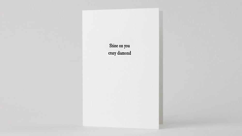 Shine On You Crazy Diamond Letterpress Card