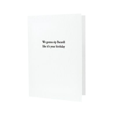 Sip Bacardi Like It's Your Birthday Letterpress Card