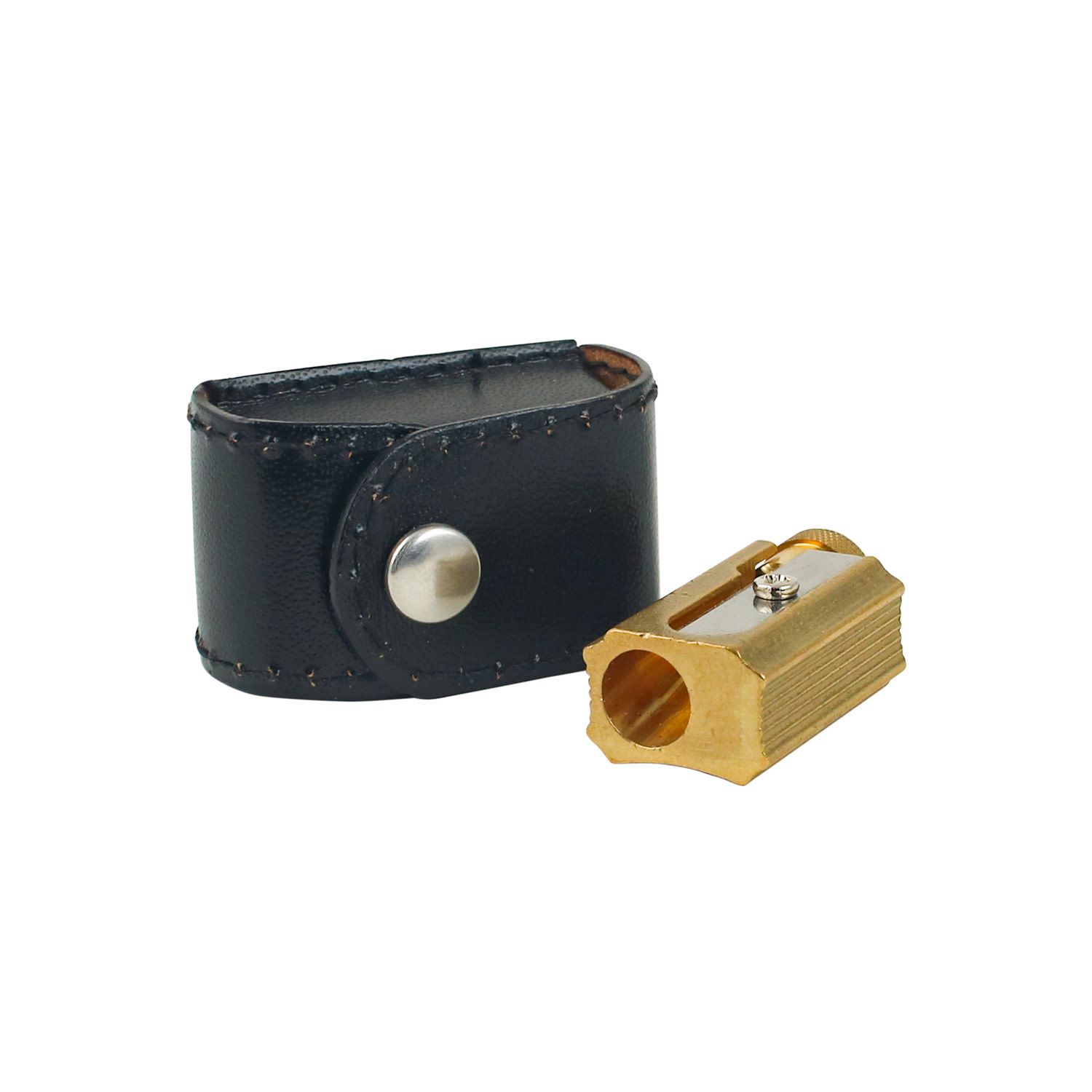 Brass Sharpener with Leather Case