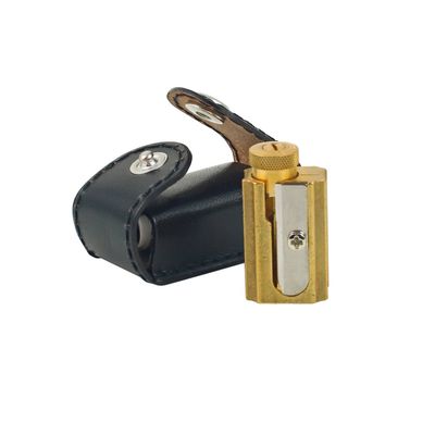 Brass Sharpener with Leather Case