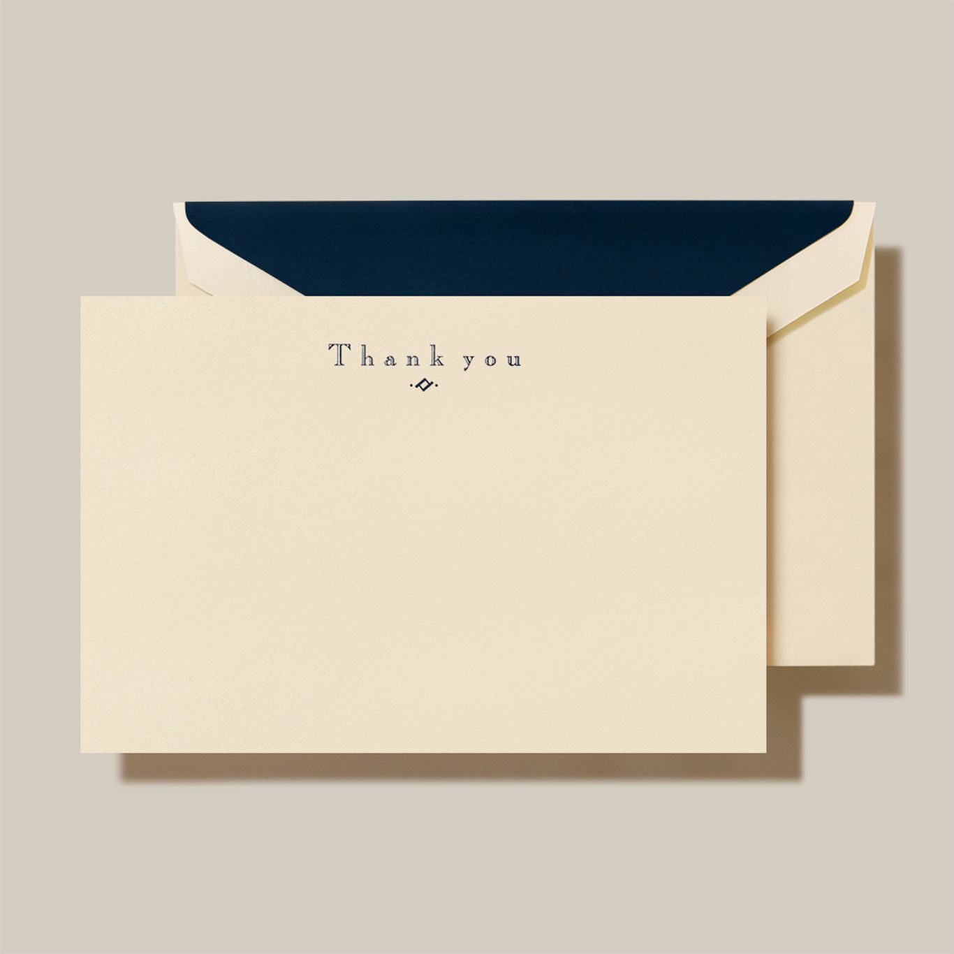 Navy &amp; Ecru Thank You Cards (set of 10)