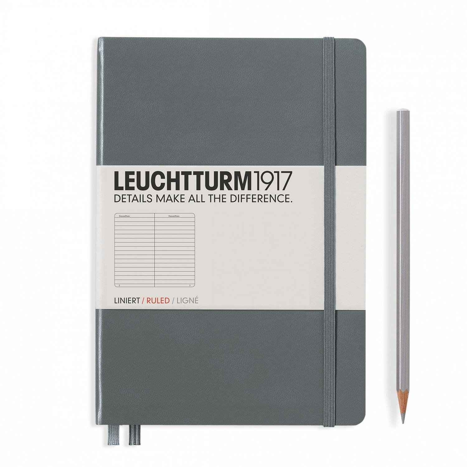 Leuchtturm1917 A5 Medium Hardcover Notebook - Anthracite, Ruled