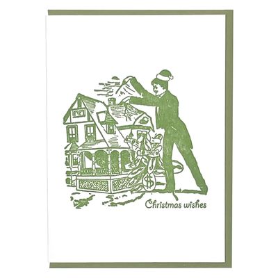 Christmas Magician Letterpress Greeting Card