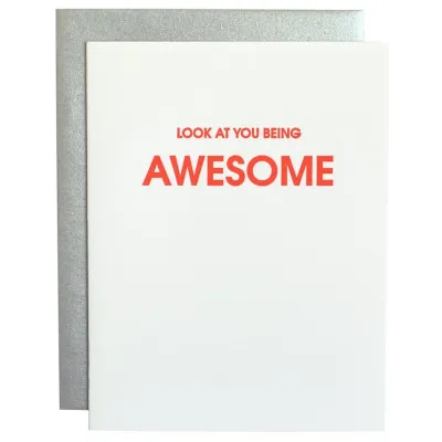 Look At You Being Awesome Letterpress Card