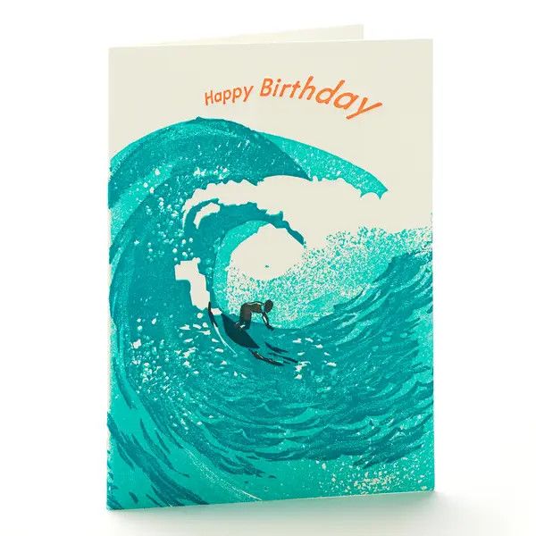 Waves Birthday Letterpress Card