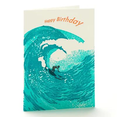 Waves Birthday Letterpress Card