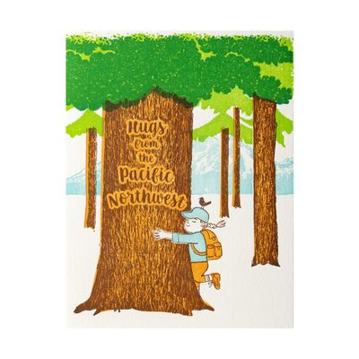 Hugs From the Northwest Letterpress Card