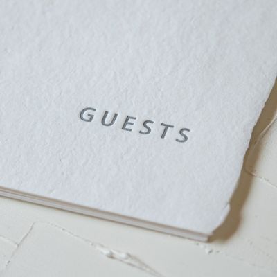 Oblation White Handmade Paper Guest Book