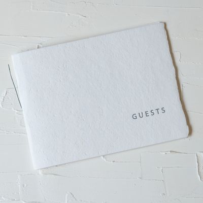 Oblation White Handmade Paper Guest Book