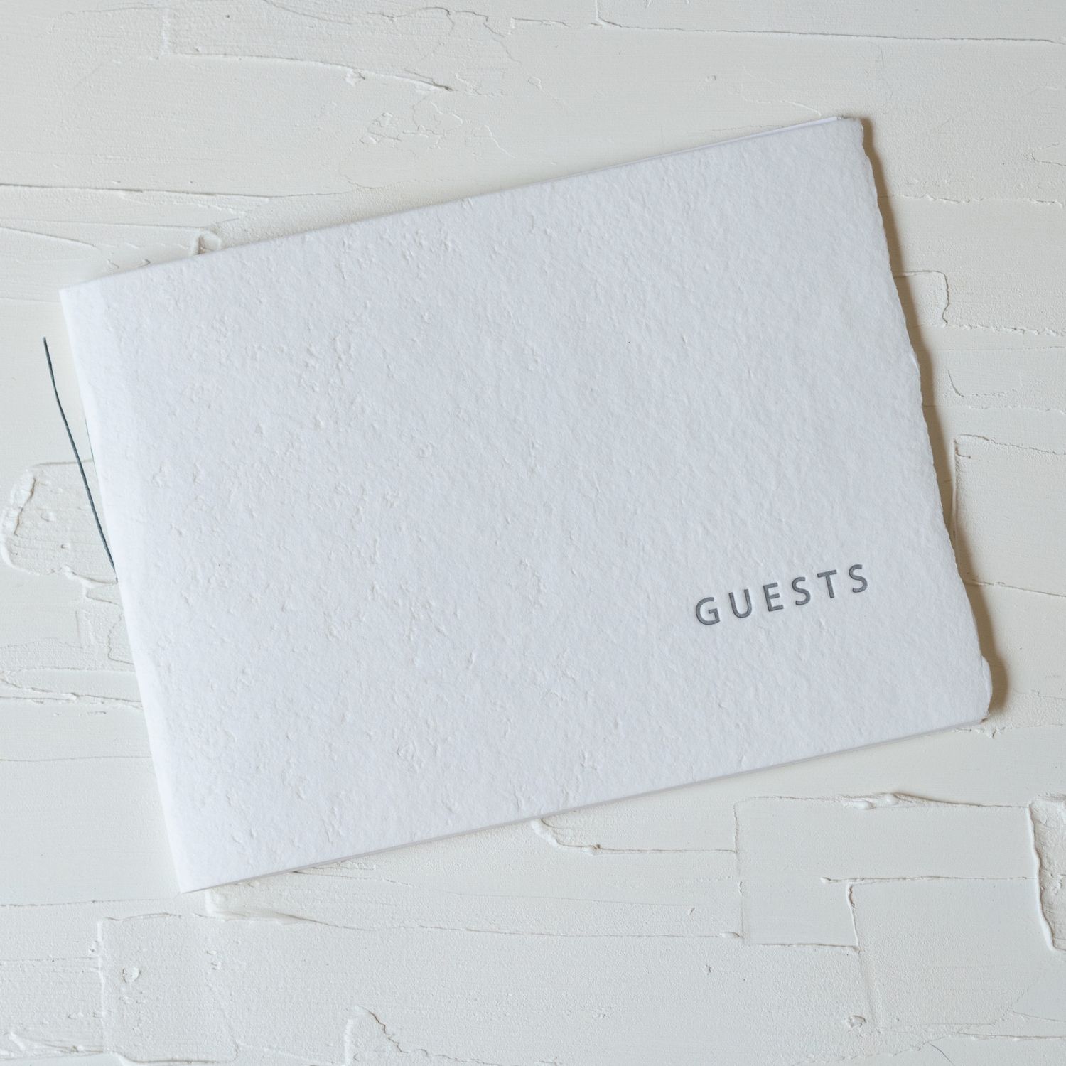 Oblation White Handmade Paper Guest Book