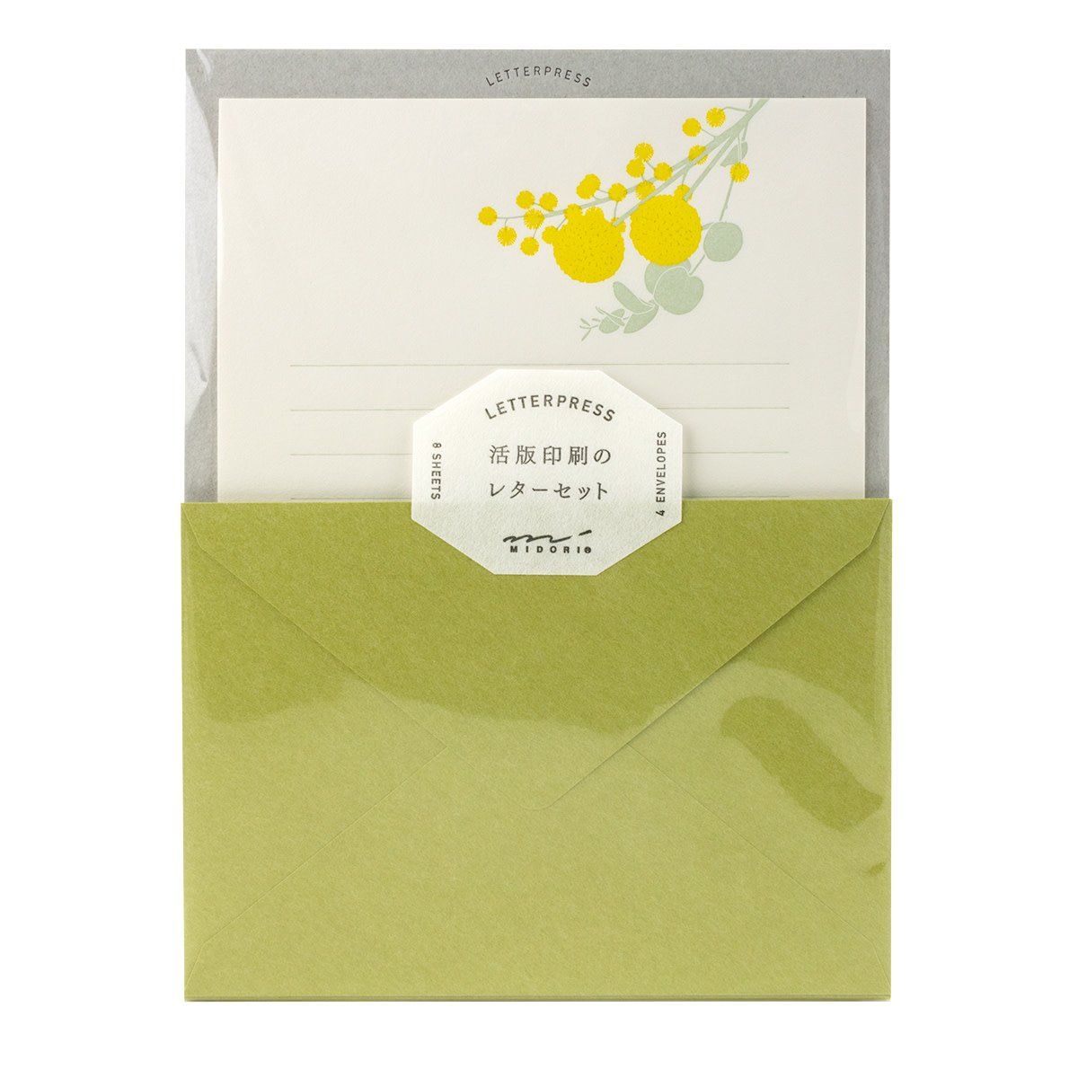 Midori MD Letter Set 461 Letterpress Bouquet Yellow