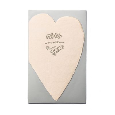 Mother Blush Letterpress Heart Card