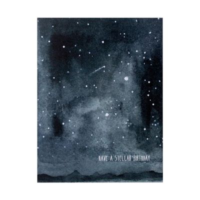 Have a Stellar Birthday Watercolor Card