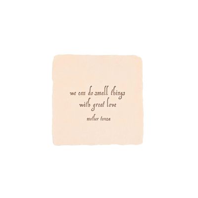 Mother Teresa Quote Blush Petite Wish Letterpress Enclosure