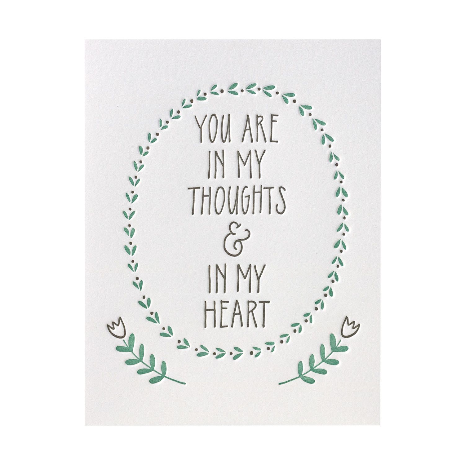 In Thoughts &amp; Heart Letterpress Card