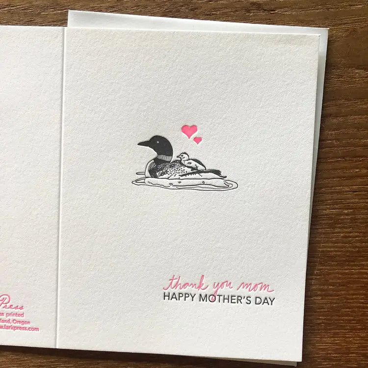 Loon Mom Letterpress Card