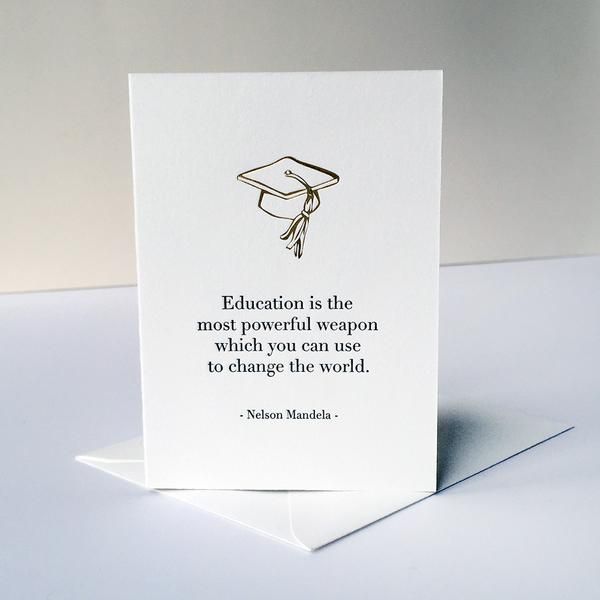 Change the World Graduation Letterpress Card