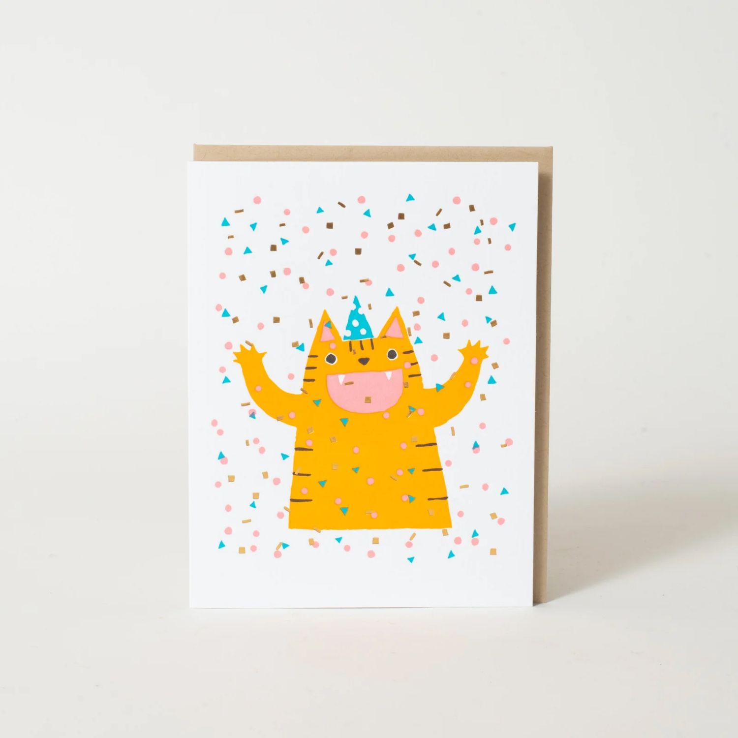 Confetti Cat Letterpress Card