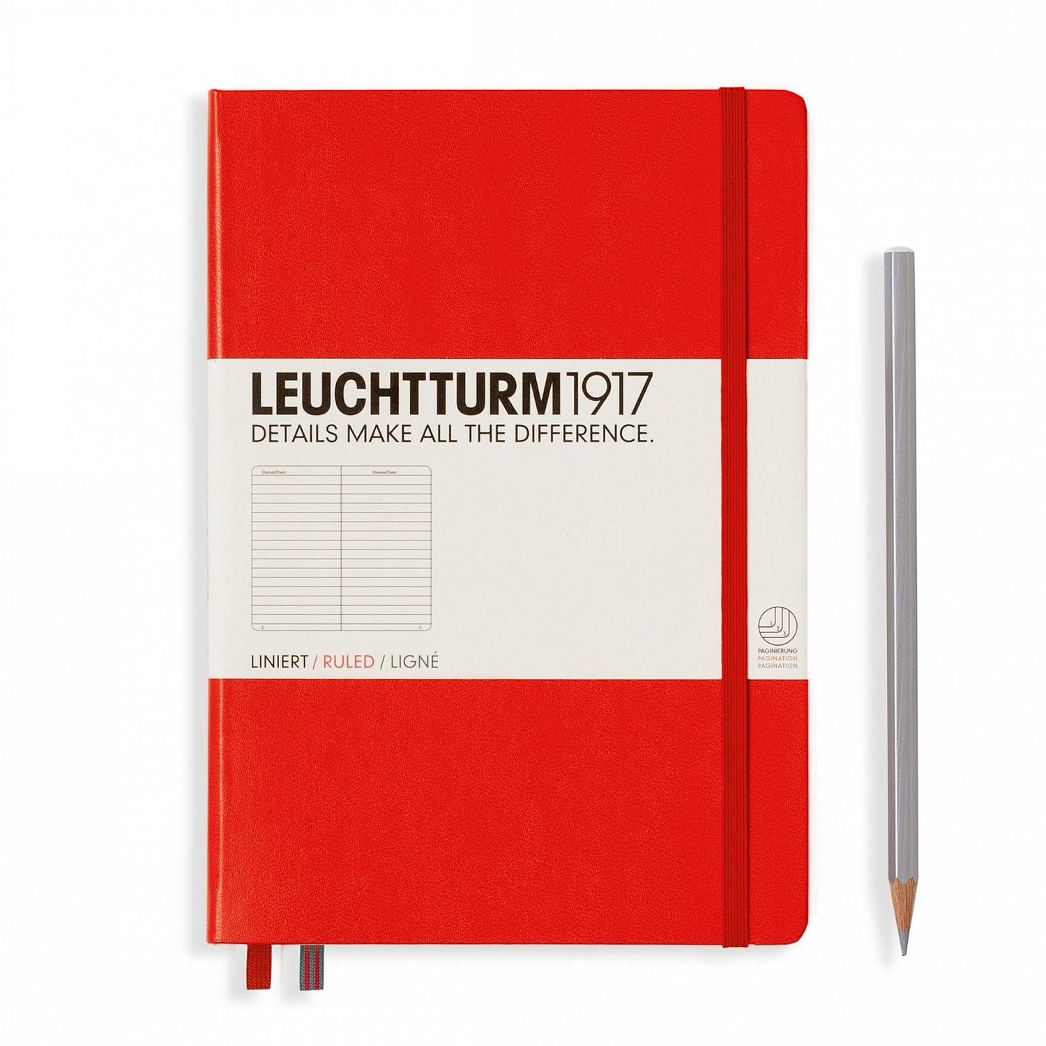 Leuchtturm1917 A5 Medium Hardcover Notebook - Red, Ruled