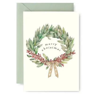 Berry Sprig Wreath Cards (box of 8)