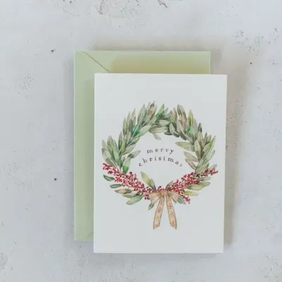Berry Sprig Wreath Cards (box of 8)