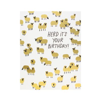 Herd Its Your Birthday Letterpress Card