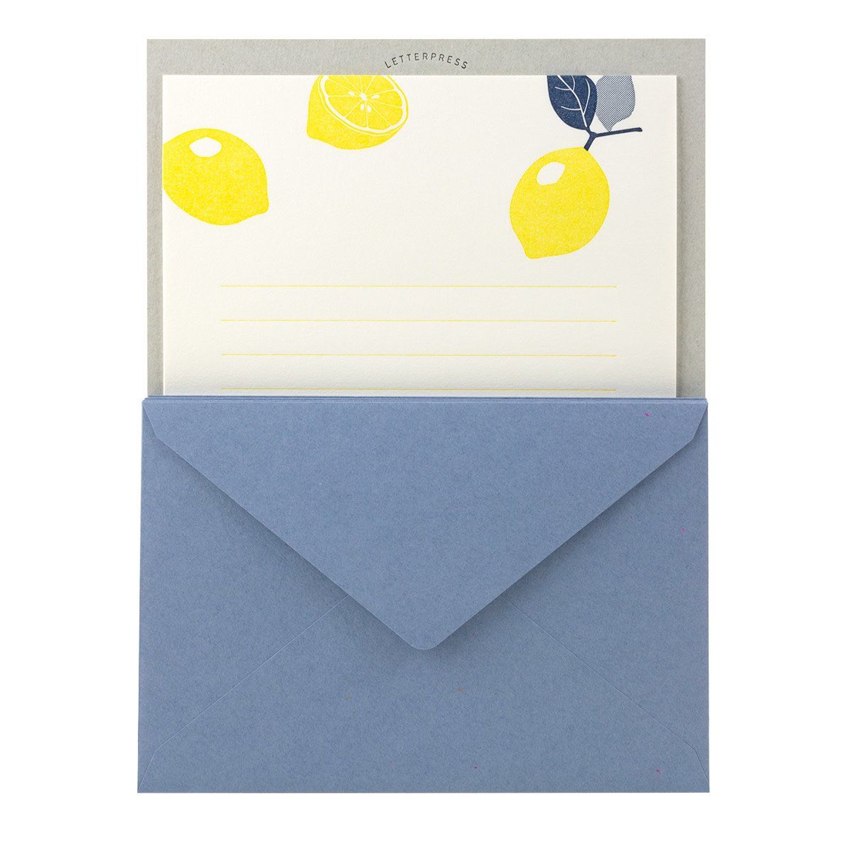 Midori MD Letter Set 476 Letterpress Lemon