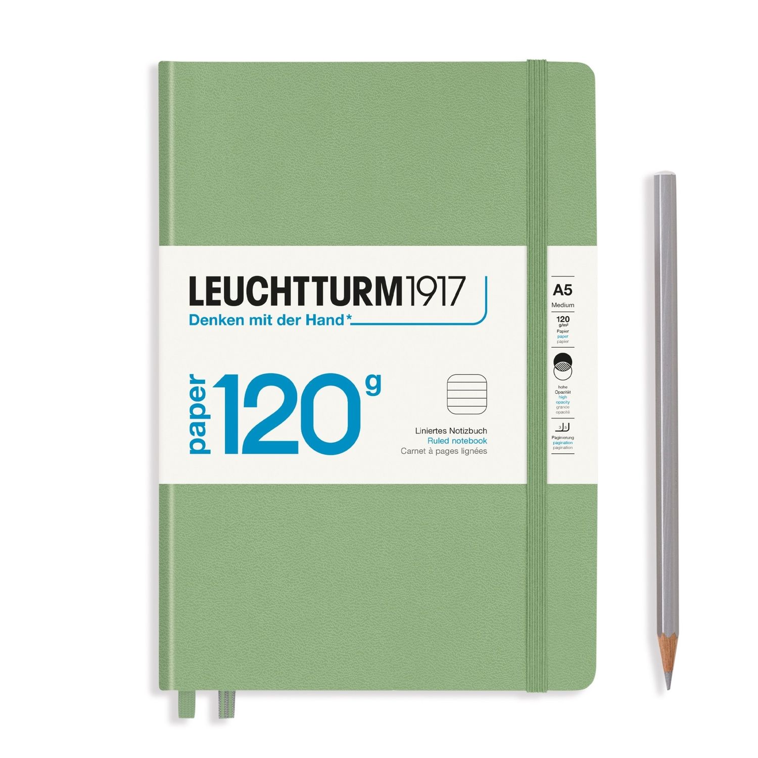 Leuchtturm1917 - A5 Medium 120g Edition Hardcover Notebook - Sage, Ruled